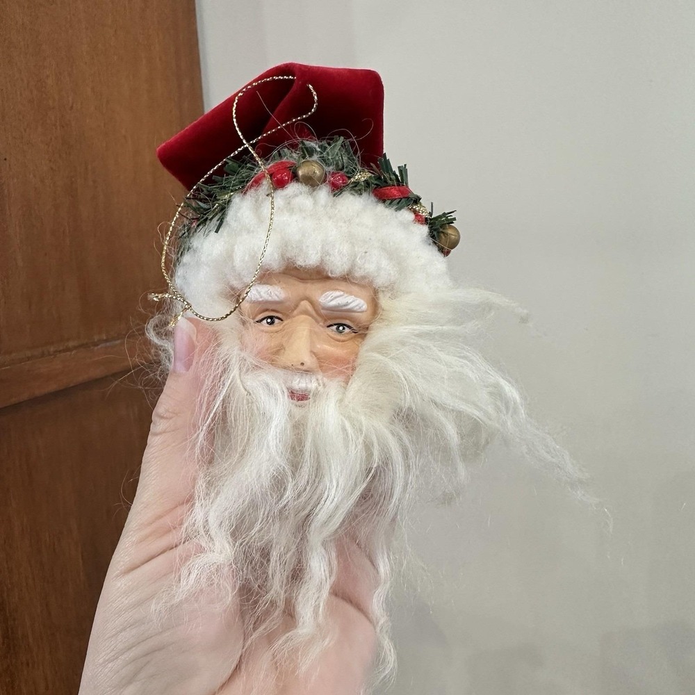 VTG 90's Christmas Santa Head Ornament Lot‎ Of 6 Victorian Elegant St Nicholas - Picture 3 of 11